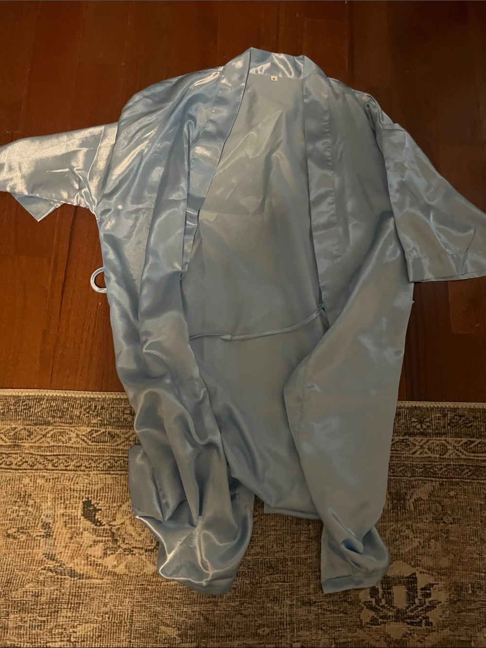 Women’s Light Blue Satin Robe